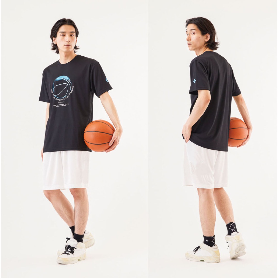 CB231368 プリントTシャツ - ブラック／ターコイズ［1924