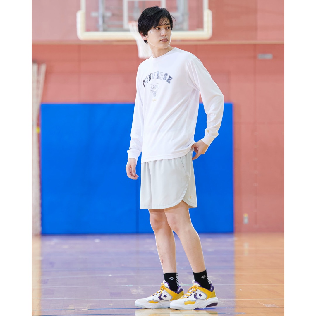 衣類　MANG(ジェイホープ) ロゴプリントロンT(ロングスリーブTシャツ) ホワイト フリーサイズ 「CONVERSE STARS×BT21 第2弾」 楽天市場】【送料無料】【2点までメール便対象】CONVERSE 別注袖