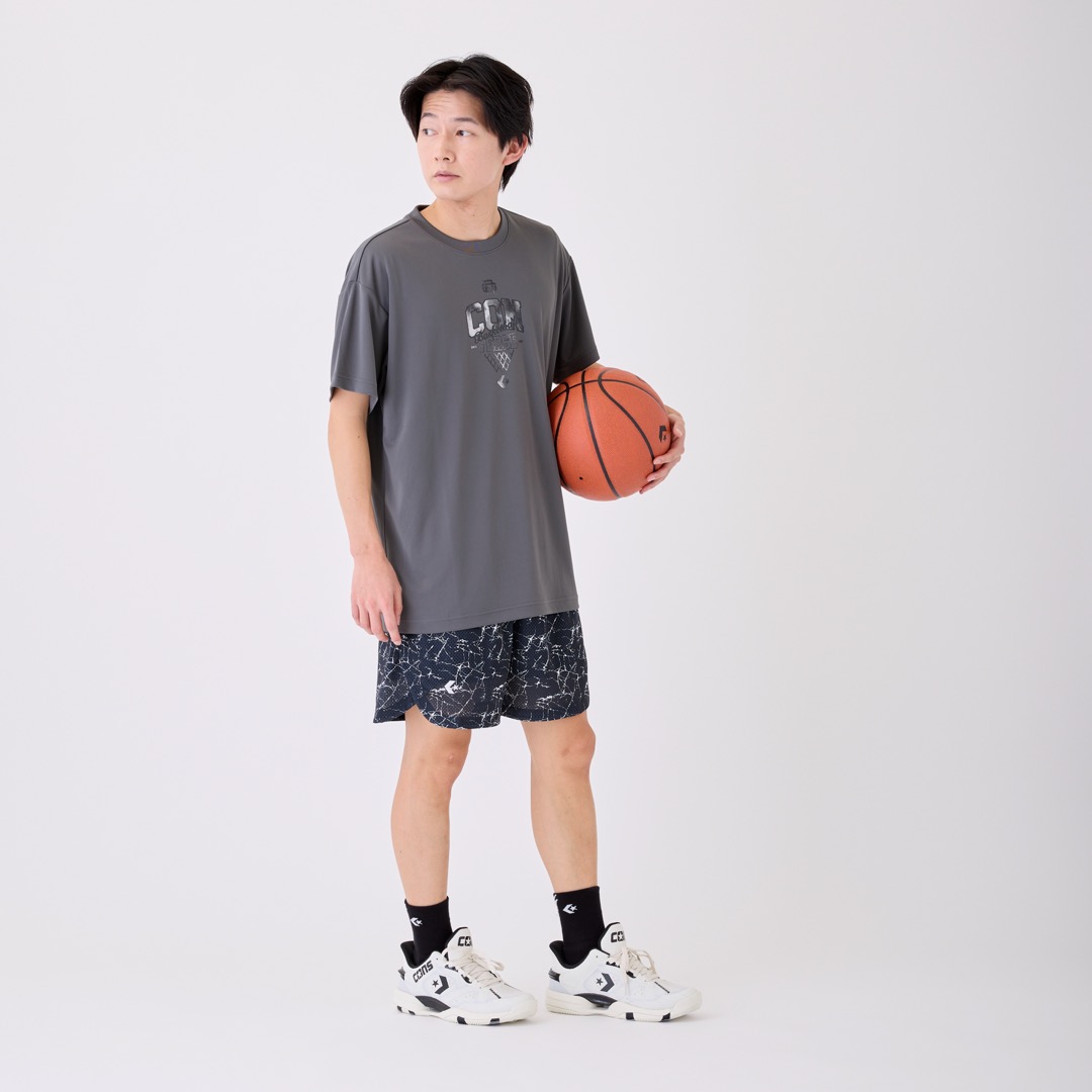 CBG262352 ゴールドシリーズプリントTシャツ - チャコール［1800